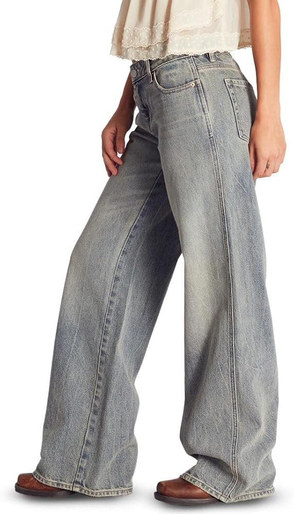 PacSun Women's Casey Low Rise Baggy Jeans Medium Indigo Tint | Amazon (US)