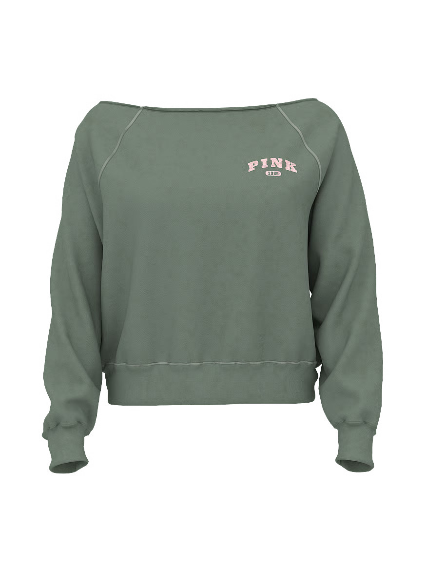 Buy Ivy Fleece Off-The-Shoulder Sweatshirt, Wild Rose - Order Hoodies & Sweatshirts online - PINK... | Victoria's Secret (US / CA )