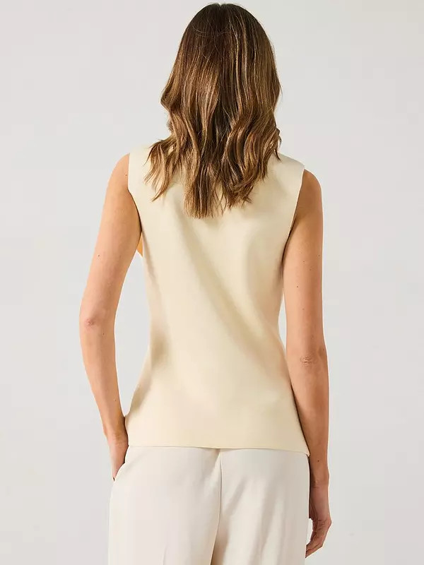 Mango Fine Knit Waistcoat With Buttons - Cream | Very (UK)