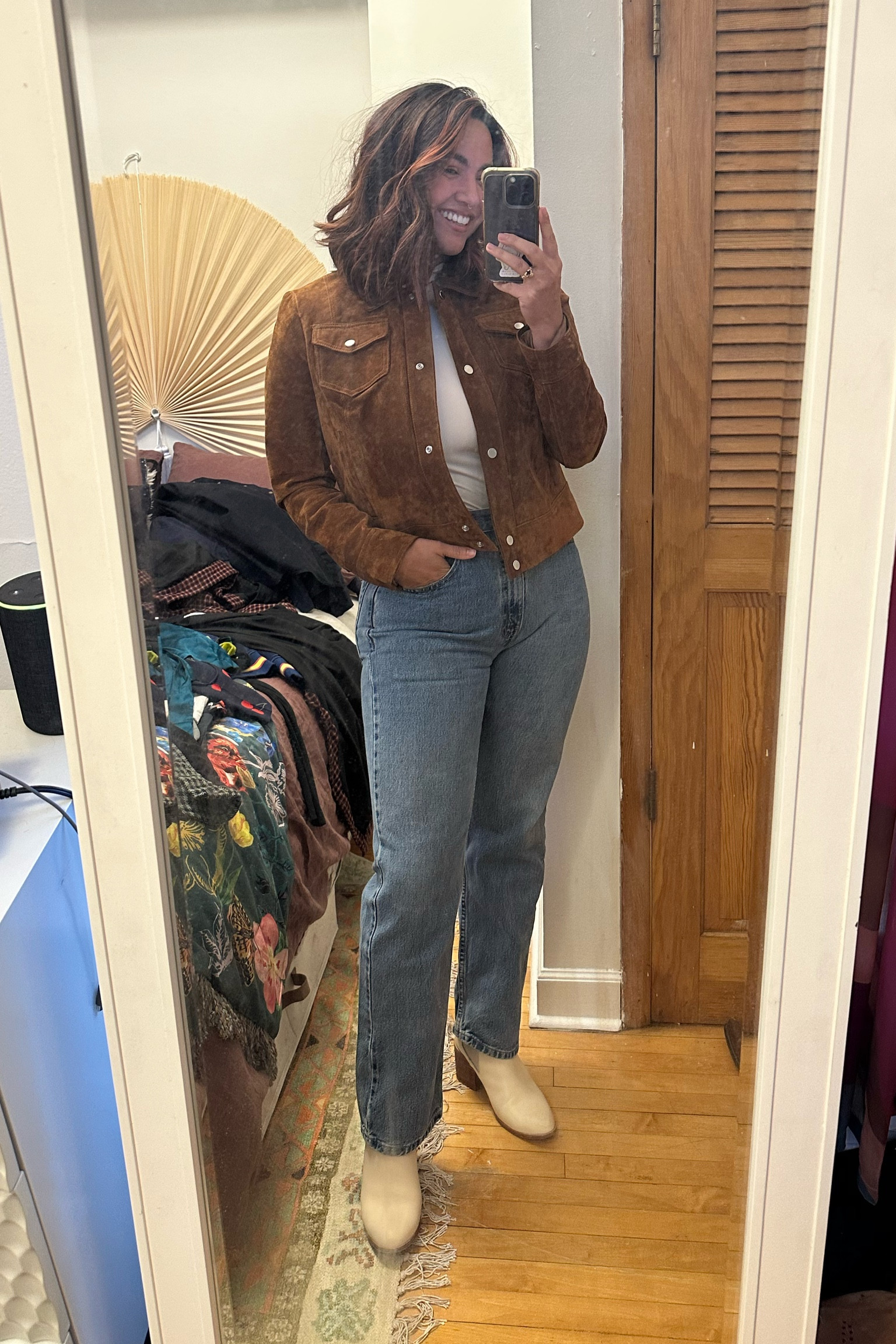 Fall boots, fall booties, suede jacket, mock neck bodysuit, casual fall outfit

#LTKshoecrush #LTKSeasonal #LTKmidsize