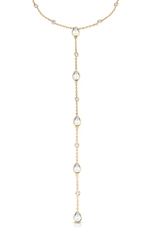 Ettika Marquise Stone Lariat Necklace in Gold at Nordstrom | Nordstrom