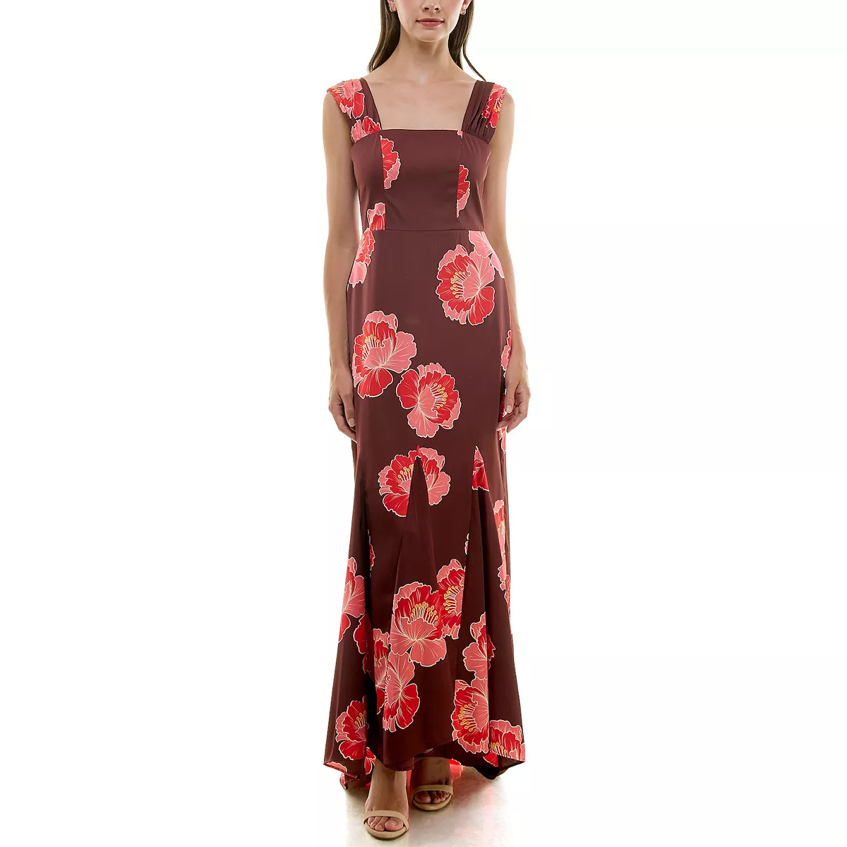 Women's Nicole Miller Gathered Square Neck Maxi Dress | Kohl's