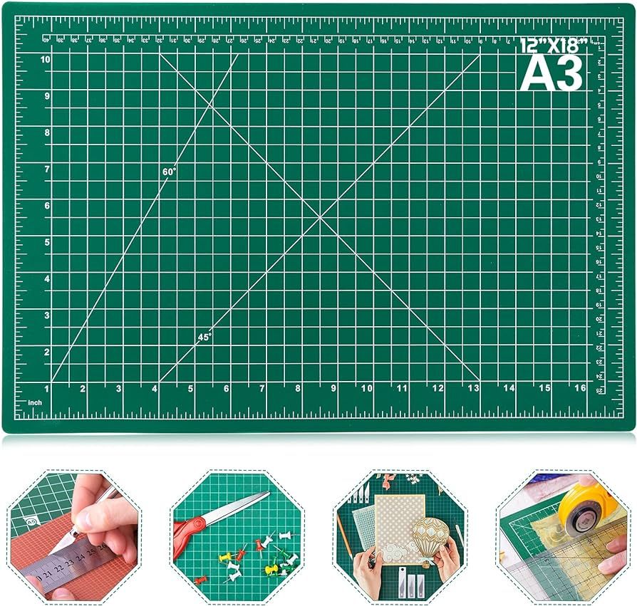 anezus Self Healing Sewing Mat, 12inch x 18inch Rotary Cutting Mat Double Sided 5-Ply Craft Cutti... | Amazon (US)
