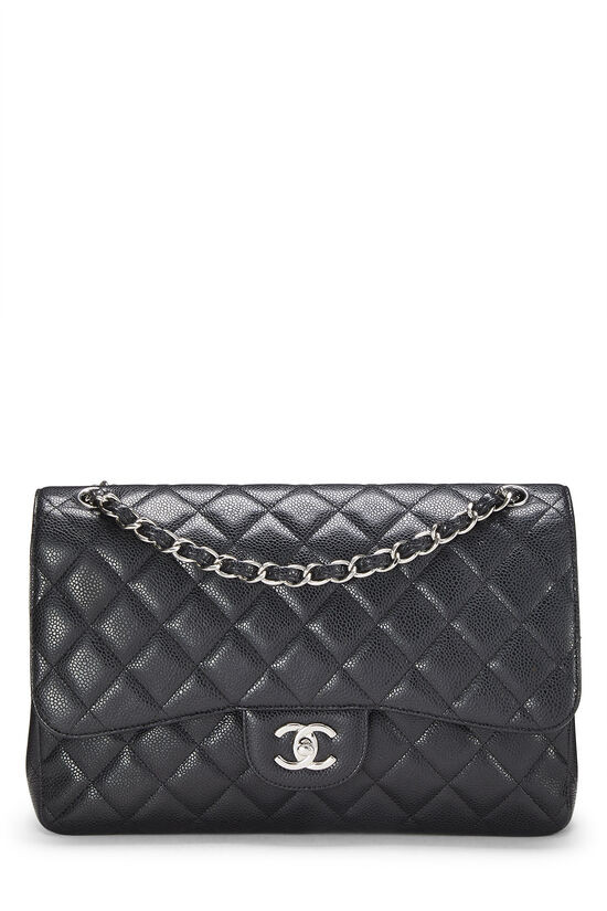 Black Quilted Caviar New Classic Flap Jumbo | What Goes Around Comes Around