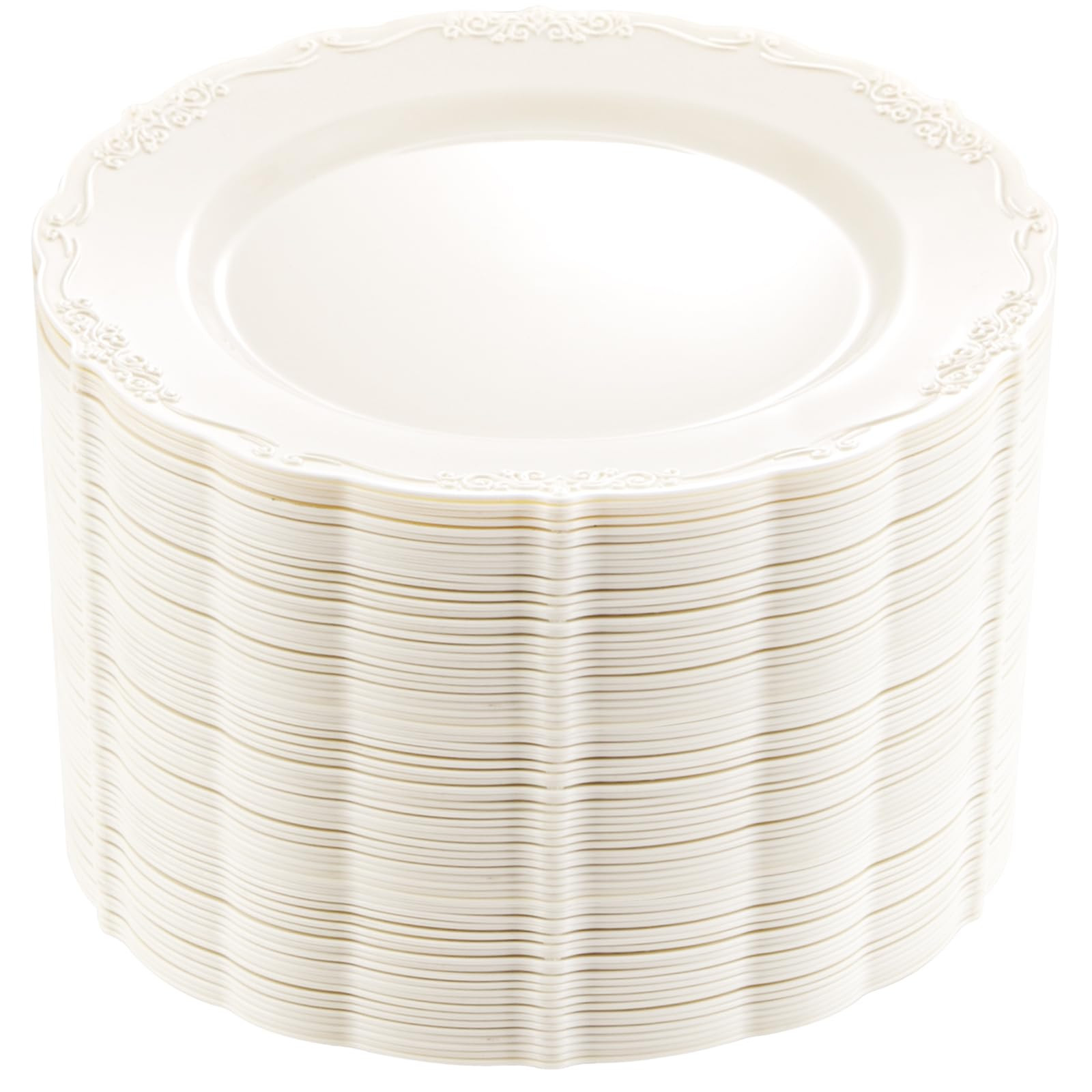 DaYammi 60PCS Ivory Plastic Plates, Thanksgiving Plates Disposable Heavy Duty Disposable Plates P... | Amazon (US)