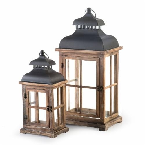 Sawmill Wood Lanterns - Set of 2 | Hayneedle