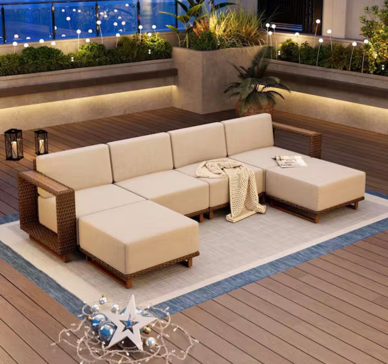Brown Rattan Wicker 6 Seat 6-Piece
Steel Outdoor Patio Conversation
Set with Beige Cushions and 2
Ottomans

#summer #outdoor #rattan #wicker

#LTKSeasonal #LTKOver40 #LTKPetite