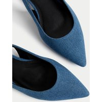 M&S Women's Denim Flat Slingback Shoes - 6, Denim | Marks & Spencer (UK)