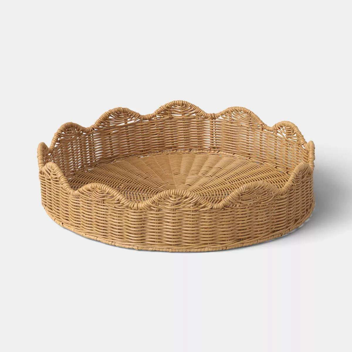 18" Scallop Round Tray Natural - Threshold\u2122 | Target
