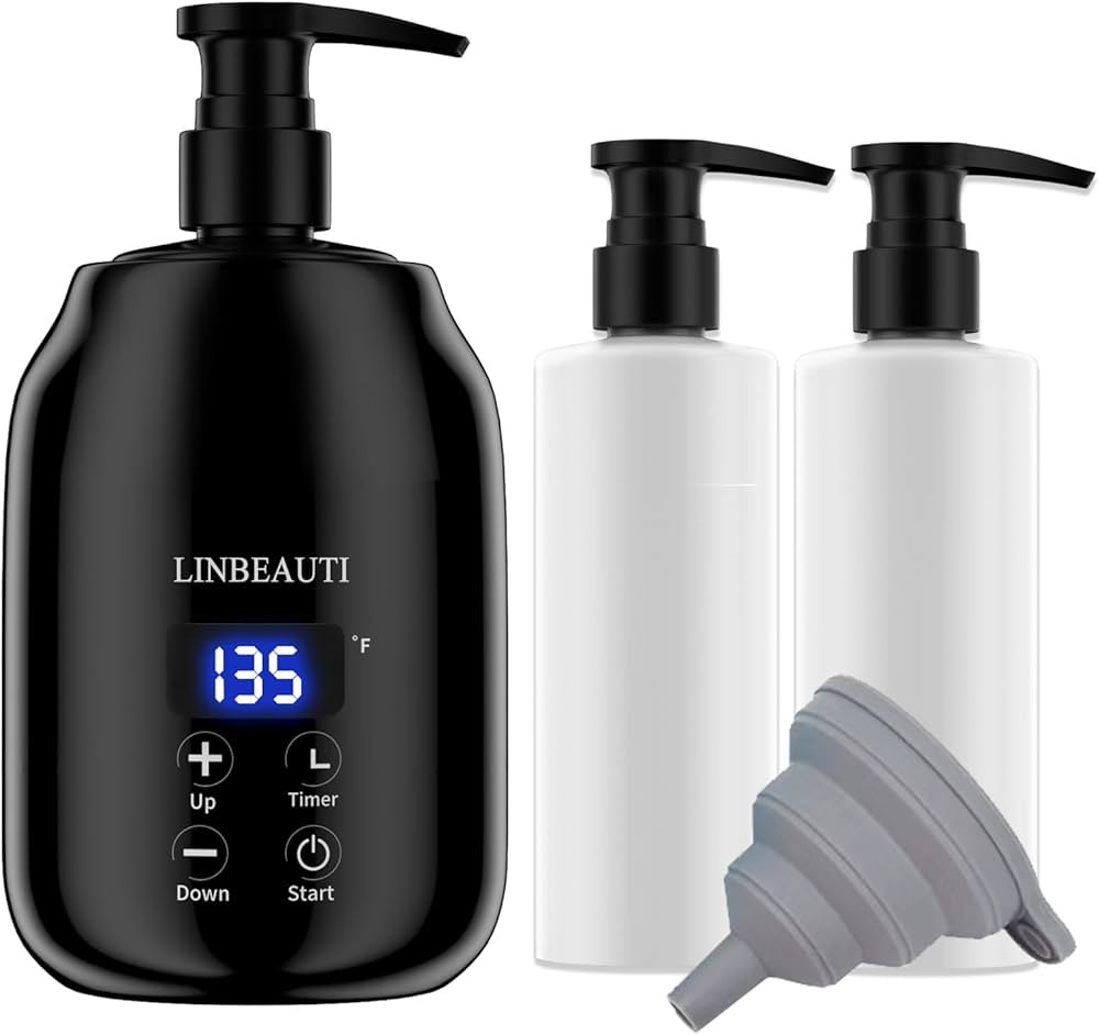 Massage Oil Warmer with Two Oil Bottle Dispenser, Lotion Bottle Warmer Dispenser Heater, Smart To... | Amazon (US)