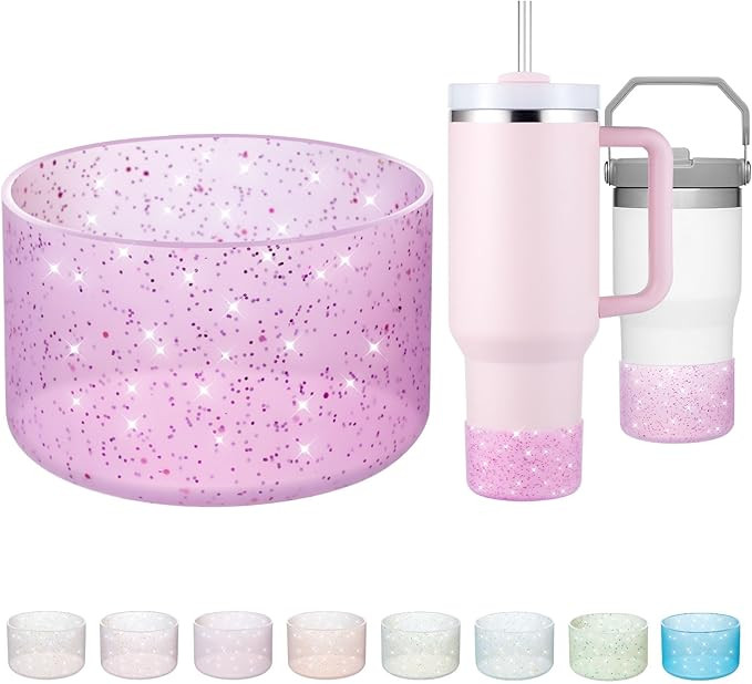 Silicone Boots for Stanley Cup 20-40 OZ, Glitter Boot for Stanley IceFlow 20 30 OZ, Bottom Protec... | Amazon (US)