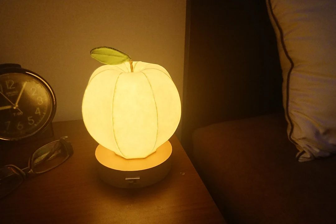 Apple type Japanese paper shade night lamp | Etsy (US)