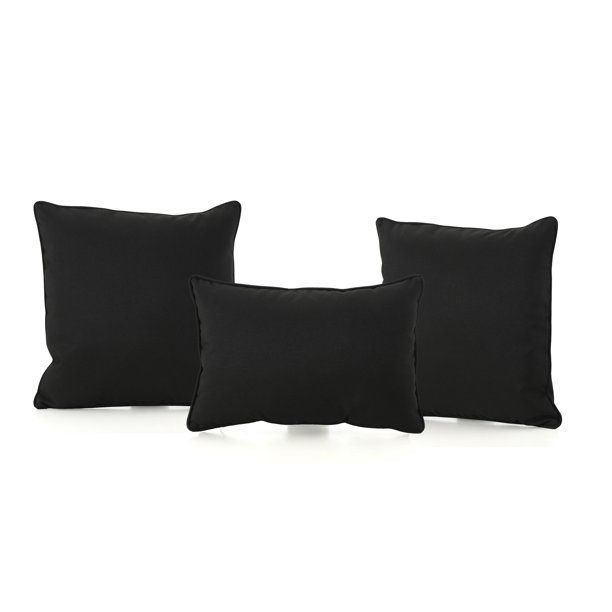 Corona Outdoor Water Resistant Pillows, Black, Set of 3 - Walmart.com | Walmart (US)