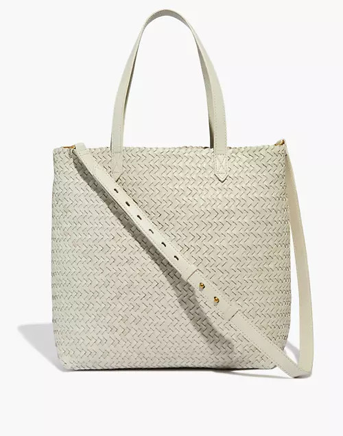 The Medium Transport Tote: Woven Leather Edition | Madewell