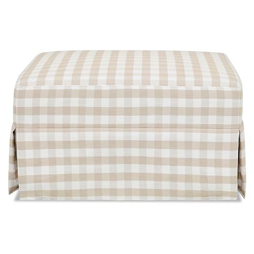 Namesake Crawford Gliding Ottoman in Tan Gingham, Water Repellent & Stain Resistant, Greenguard G... | Amazon (US)