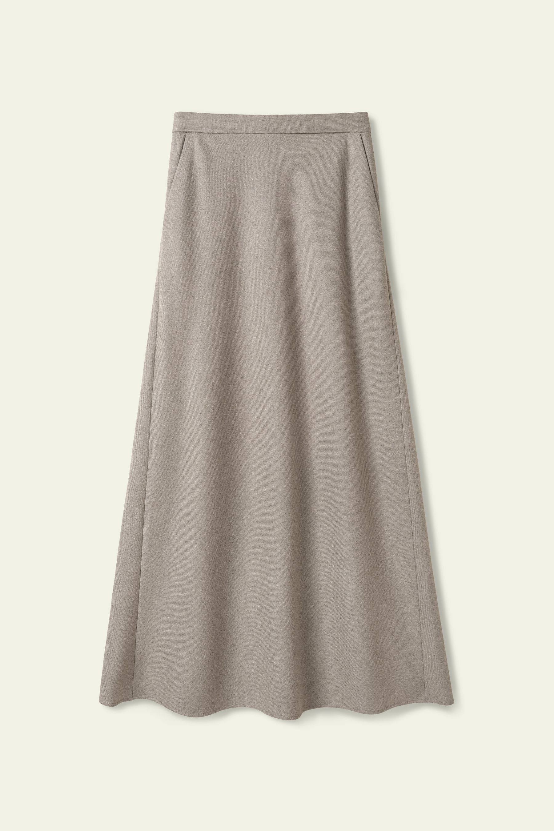 Mottled Silk-Wool A-Line Skirt | LilySilk