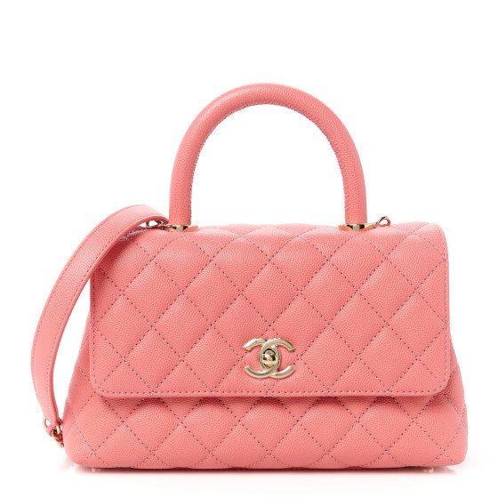 Caviar Quilted Mini Coco Handle Flap Pink | FASHIONPHILE (US)