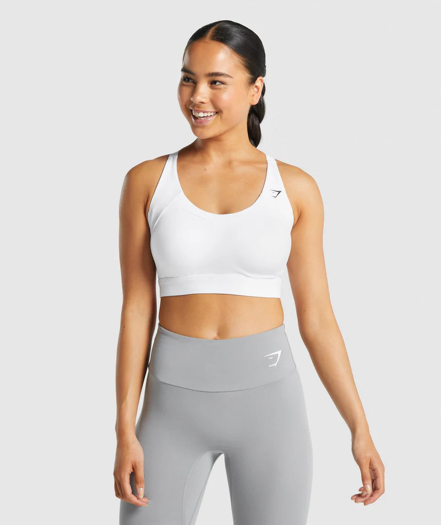 Gymshark Racer Back Sports Bra - White | Gymshark (Global)
