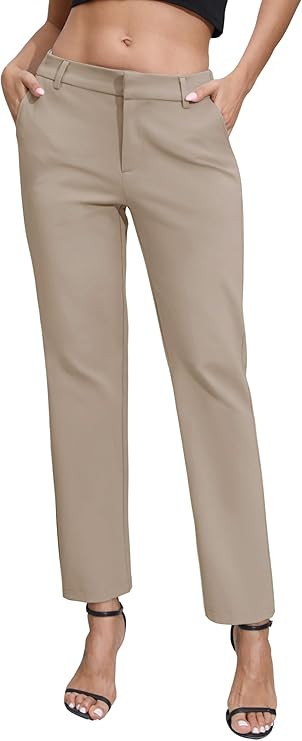 Urban CoCo Women's Elastic Waisted Dress Pants Business Work Casual Stretch Slacks with Pockets | Amazon (US)