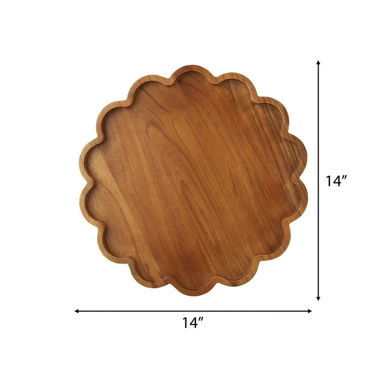 The Pioneer Woman Round Scallop Wood Serving Board | Walmart (US)