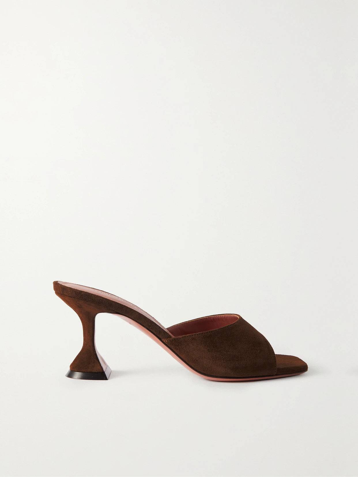 Amina Muaddi - Lupita Suede Mules - Brown | NET-A-PORTER (US)
