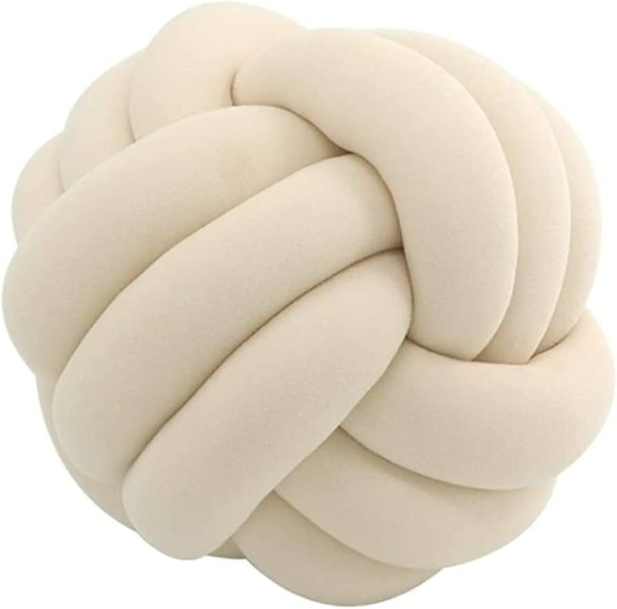 Byitre Super Soft Knot Ball Pillow Velvet Round Throw Pillow Knotted Pillow for Home Sofa Bedroom... | Amazon (US)