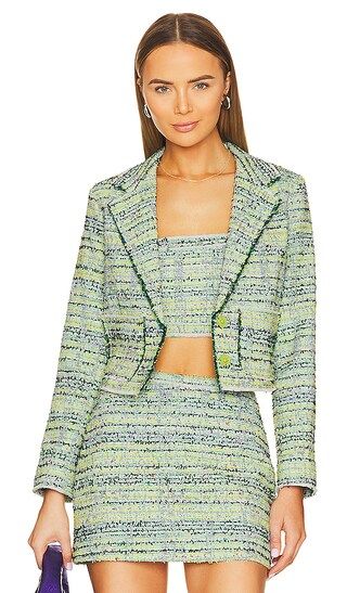 Beach Tweed Jacket in Neon Green Beach Tweed | Revolve Clothing (Global)