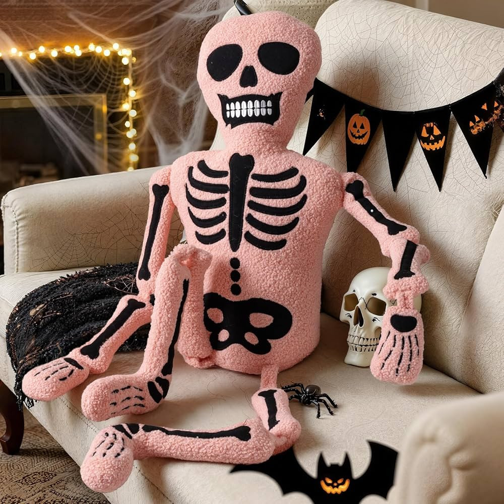 Lanpn Halloween Skeleton Throw Pillows, Human Shaped Skeleton Body Decorative Gothic Soft Plush P... | Amazon (US)