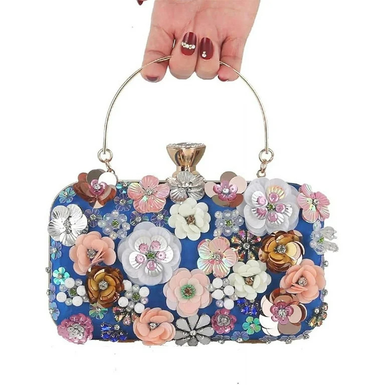 Beaded Purses for Women Gold Black Clutch Evening Bags Flower Clutch Cocktail Purses for Women We... | Walmart (US)