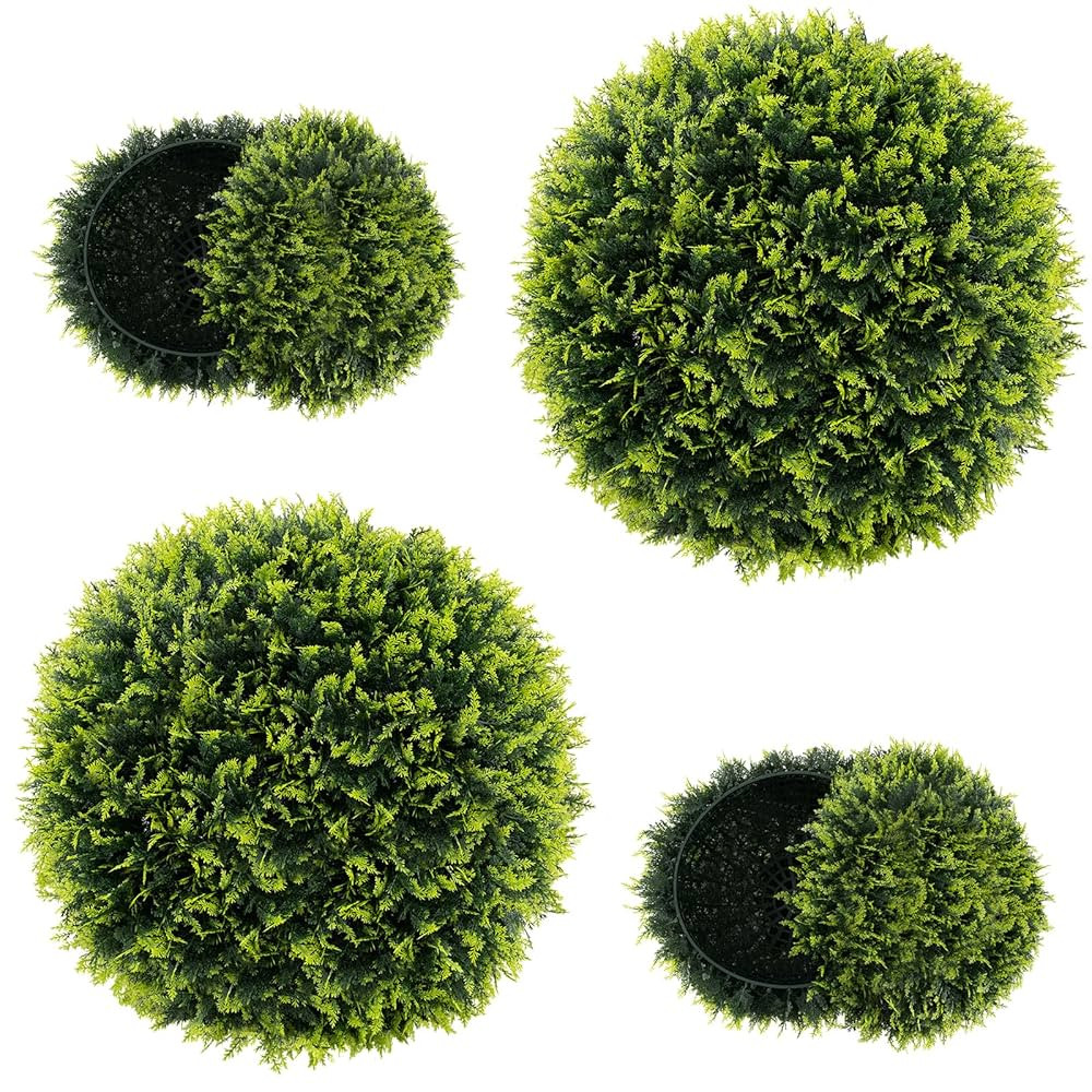 Goplus 2 PCS 22 Inch Artificial Cedar Topiary Ball, Round Faux Cypress Balls Outdoor, Fake Plant ... | Amazon (CA)