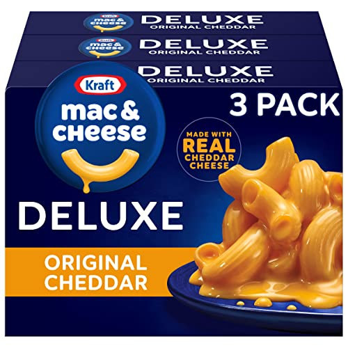 Kraft Deluxe Original Mac & Cheese Macaroni and Cheese Dinner, 3 ct Pack, 14 oz Boxes | Amazon (US)