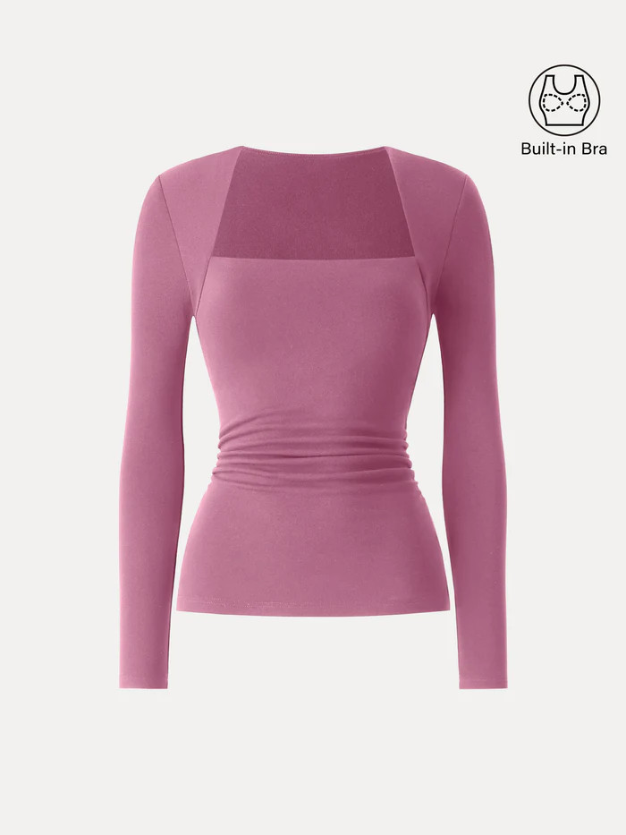 Angular Square Neck Side Ruched Brami | OGLmove