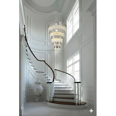 60 Light Tiered Chandelier With Crystal Accents | Wayfair North America