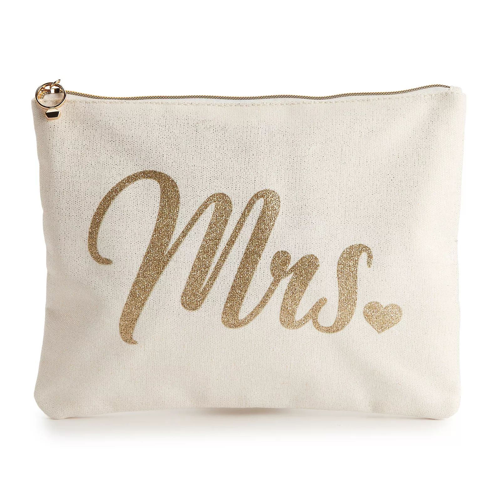 ""Mrs.""Zippered Pouch, Natural | Kohl's