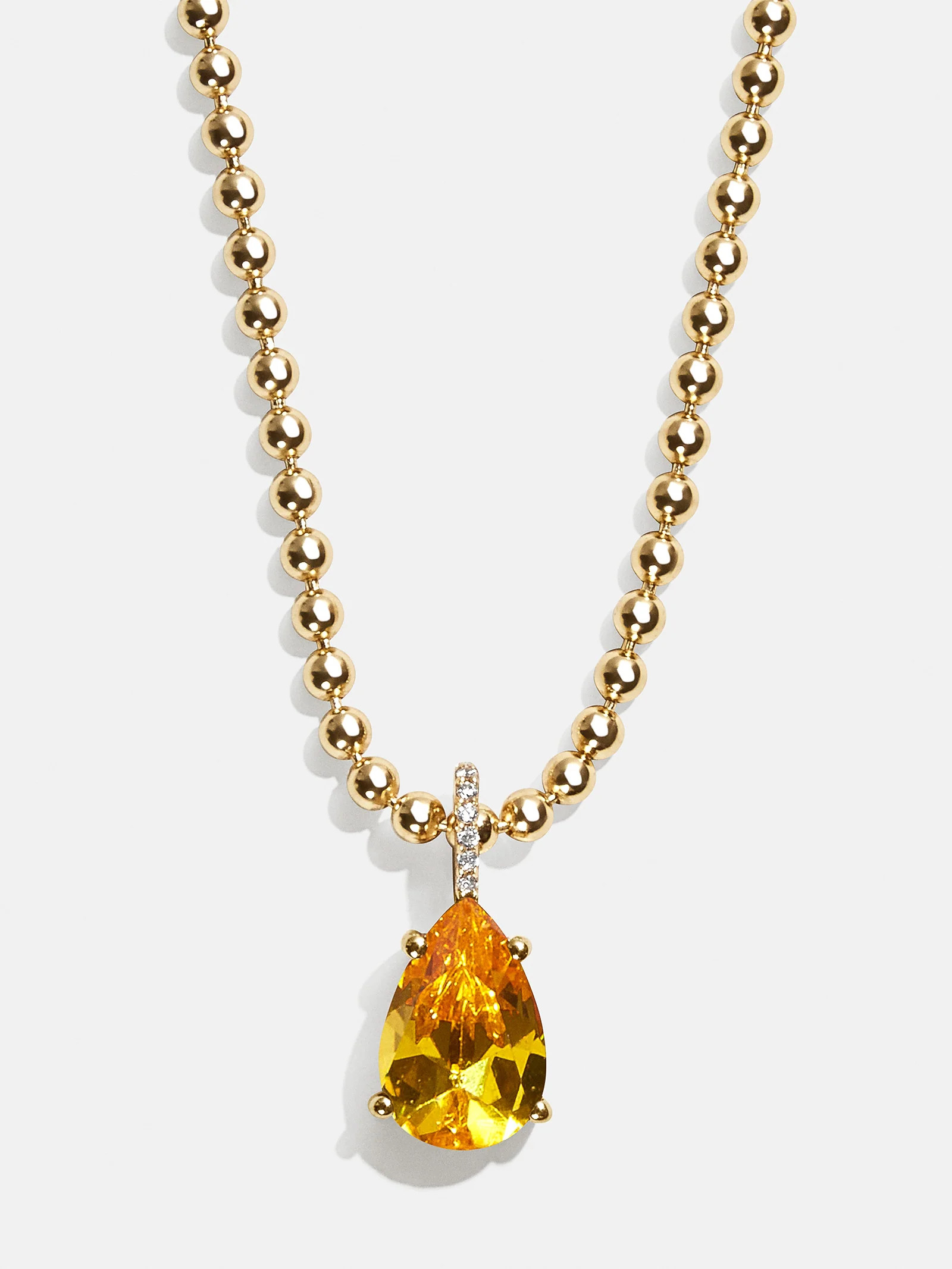 Esther 18K Gold Birthstone Necklace - Topaz | BaubleBar