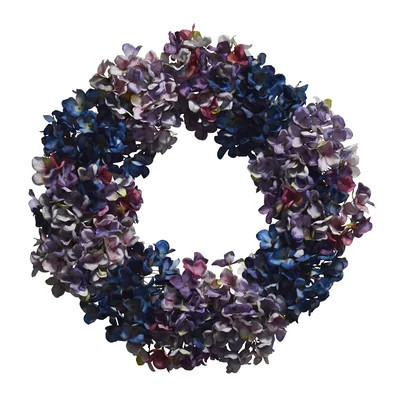 24" Blue Hydrangea Wreath | Wayfair North America