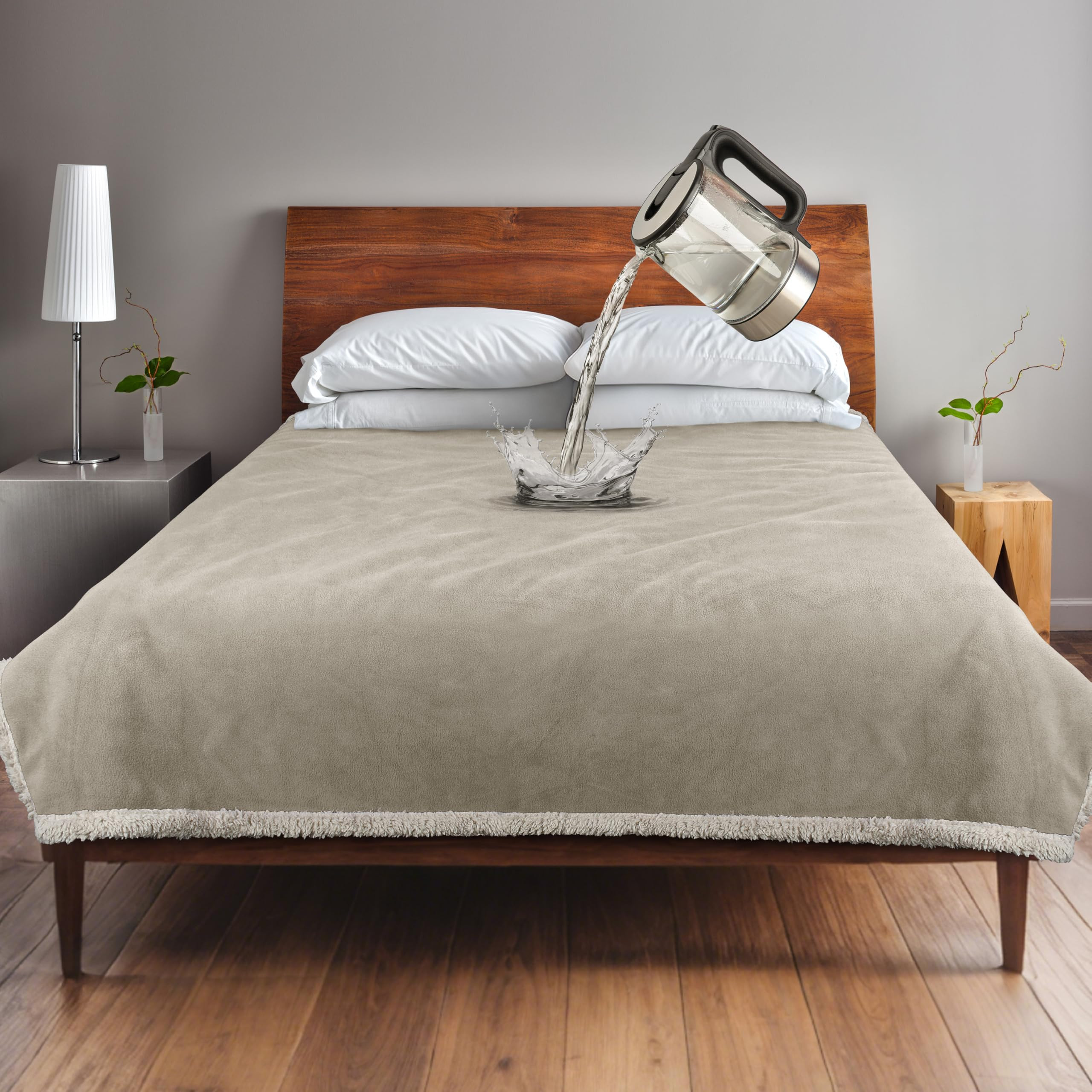 Catalonia Waterproof Liquid Pee Proof Fleece Sherpa Blanket for Bed Couch Sofa, Protector Cover f... | Amazon (US)