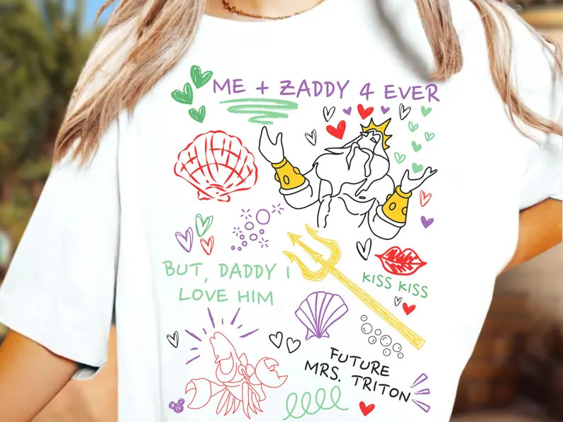King Triton Zaddy Doodle Shirt: Little Mermaid Girls Trip Tee - Etsy | Etsy (Global)