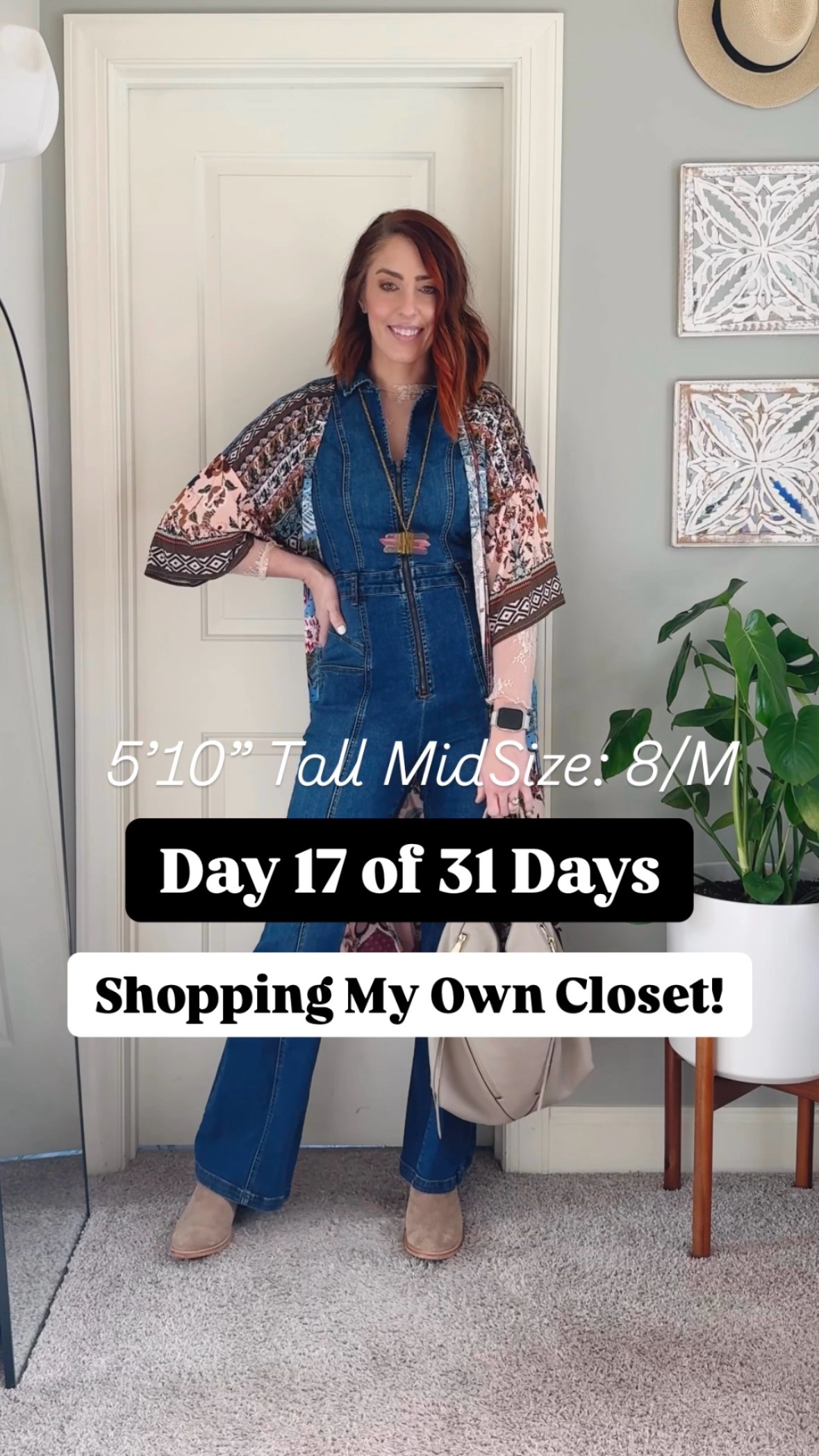 Minimalist boho vibes, but make it chic and effortless. ✨

Day 17 of my 31 Days of Closet Magic Challenge is all about keeping it simple yet striking. 

I’m rocking a flared-leg denim jumpsuit layered with a cream lace top for a touch of texture. The colorful kimono duster brings just the right amount of pop, while cowboy boot mules, a crystal pendant necklace, and a beige hobo bag pull it all together. Easy, breezy, and totally boho!

Are you more into bold or minimalist boho looks?
🌸 Bold and vibrant!
🤍 Simple and chic!

#ClosetMagicChallenge #MinimalistBoho #TallGirlStyle #TallSizes #BohoChic #EffortlessFashion

#LTKShoeCrush #LTKMidsize #LTKStyleTip