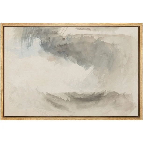 PixonSign Framed Canvas Print Wall Art Black Blue Abstract Pastel Landscape Nature Wilderness Ill... | Walmart (US)