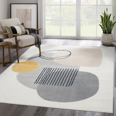 Jarrel Rugs DECO DEC130A Cream Minimalist Geometric Area Rug | Wayfair North America
