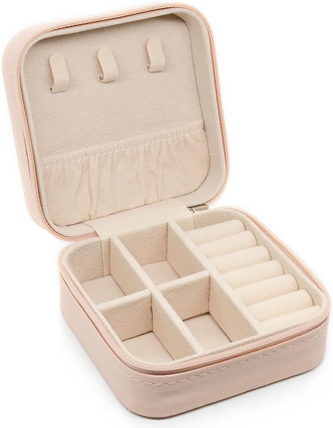 Small Jewelry Box, Travel Portable Jewelry Case for Ring, Pendant, Earring, Necklace, Bracelet Or... | Amazon (US)