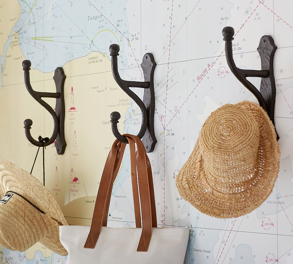 Oversize Hammered Metal Wall Hook | Pottery Barn (US)