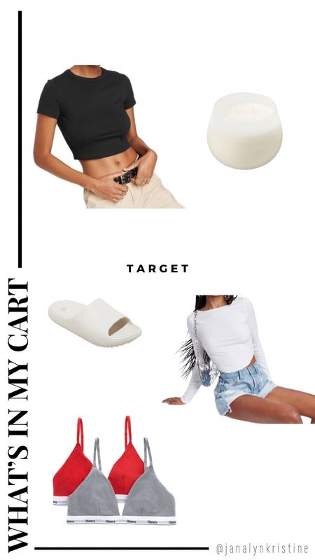 What’s in my Target cart: everyday tops $14 and under, $15 slides, lounge bralettes and the best smelling candle that looks so pretty in the house😍

#LTKfindsunder50 #LTKfindsunder100 #LTKstyletip