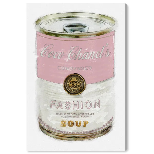 Oliver Gal 'Fashion Soup Pink' Fashion and Glam Wall Art Canvas Print - Pink, White - 30 x 45 | Bed Bath & Beyond