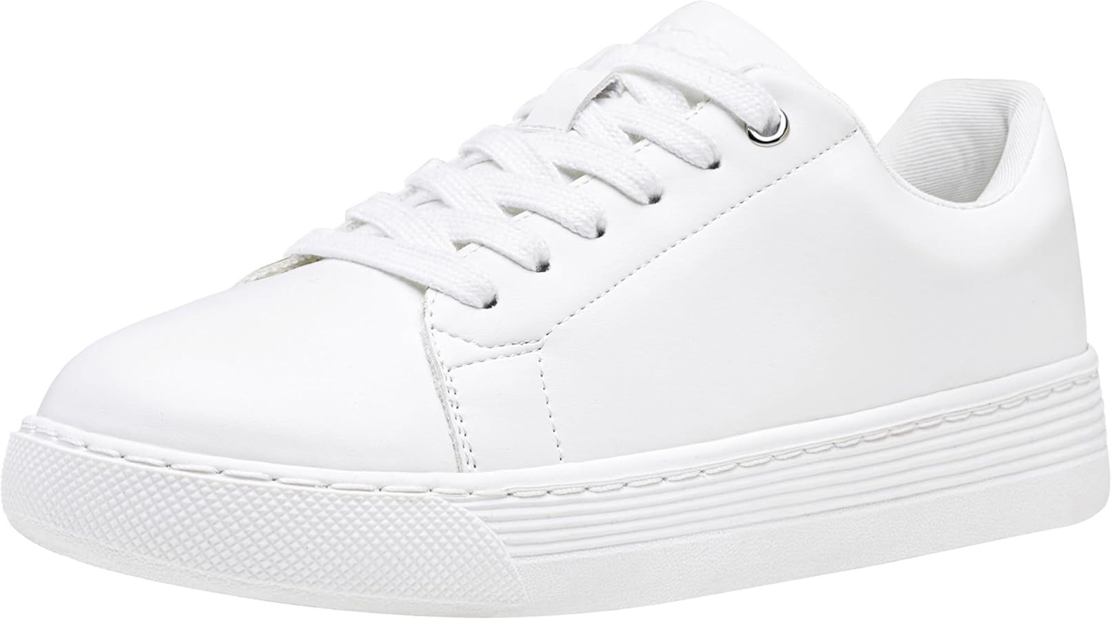 Vepose White Casual Walking Sneakers for Women Fashion Comfortable Slip On Low Top 8013 Shoes | Amazon (US)