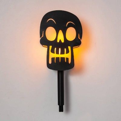 1ct LED Flame Effect Skull Battery Operated Halloween Novelty Path Stake Light - Hyde & EEK! Bout... | Target