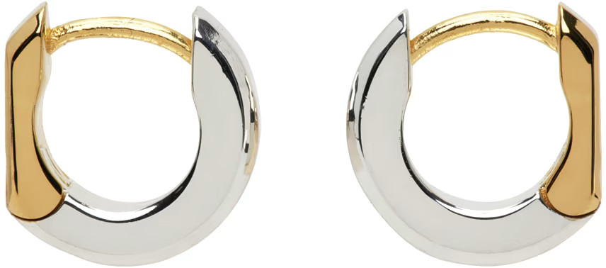 Gold & Silver Hinge Earrings | SSENSE