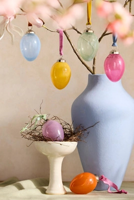 Colorful Glass Egg Ornaments, Set of 6 | Terrain