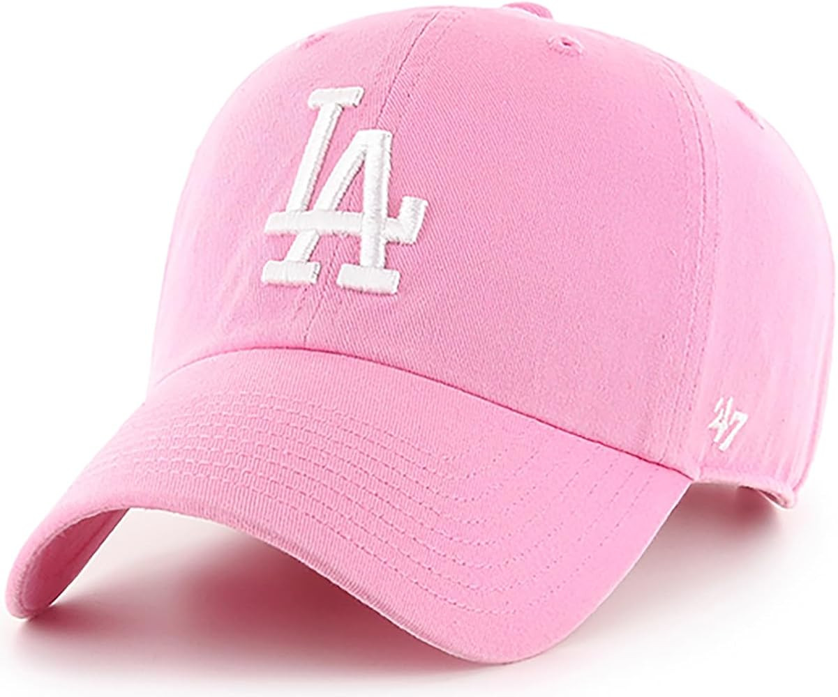 47 Brand MLB Rose Pink Primary Logo Clean Up Adjustable Baseball Cap Hat, Adult One Size Fits All | Amazon (US)